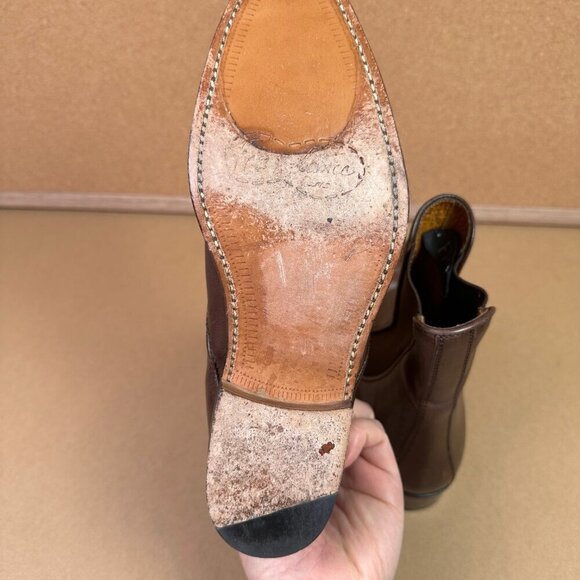 Free Lance Paris Red Brown Leather Pointed Chelsea Boots Womens EU 37 / US 6.5 - Picture 7 of 8